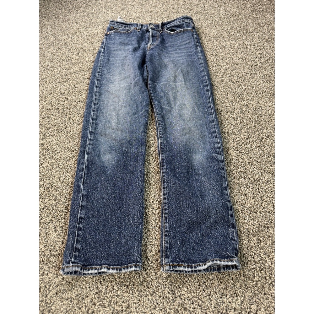 Levi's Premium Wedgie Straight Jeans Women's Size 28 Blue Button Fly